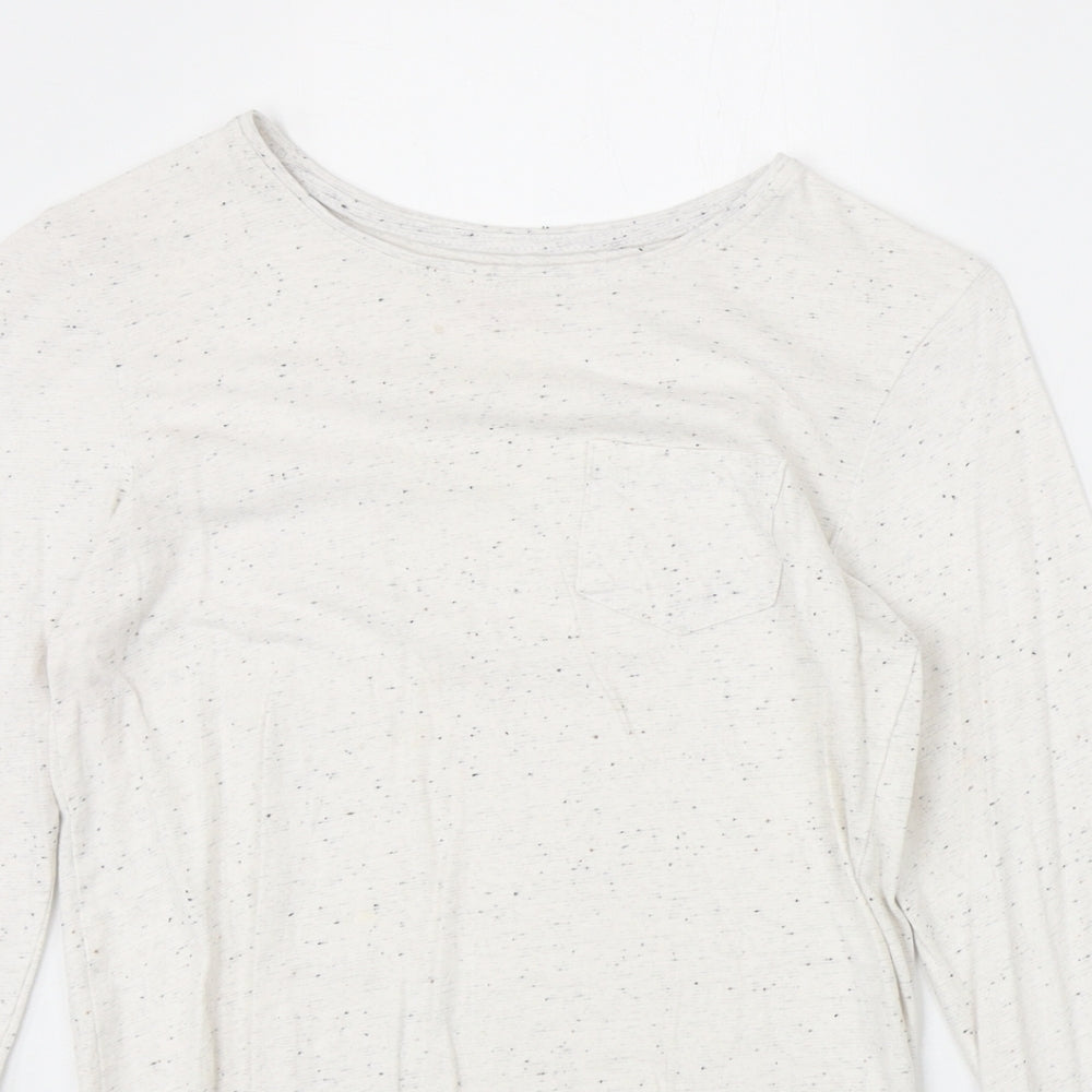 YD Girls Ivory Cotton Basic T-Shirt Size 11-12 Years Round Neck Pullover