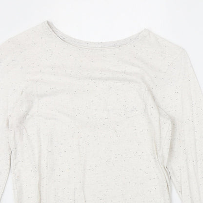YD Girls Ivory Cotton Basic T-Shirt Size 11-12 Years Round Neck Pullover