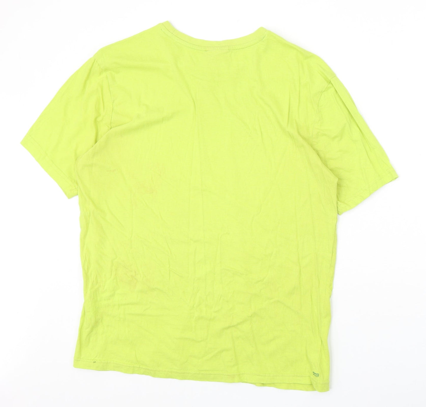 Slazenger Mens Green Cotton T-Shirt Size S Round Neck