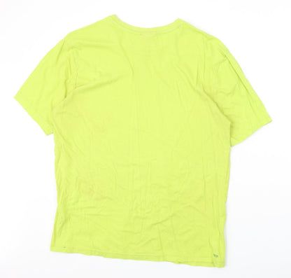 Slazenger Mens Green Cotton T-Shirt Size S Round Neck