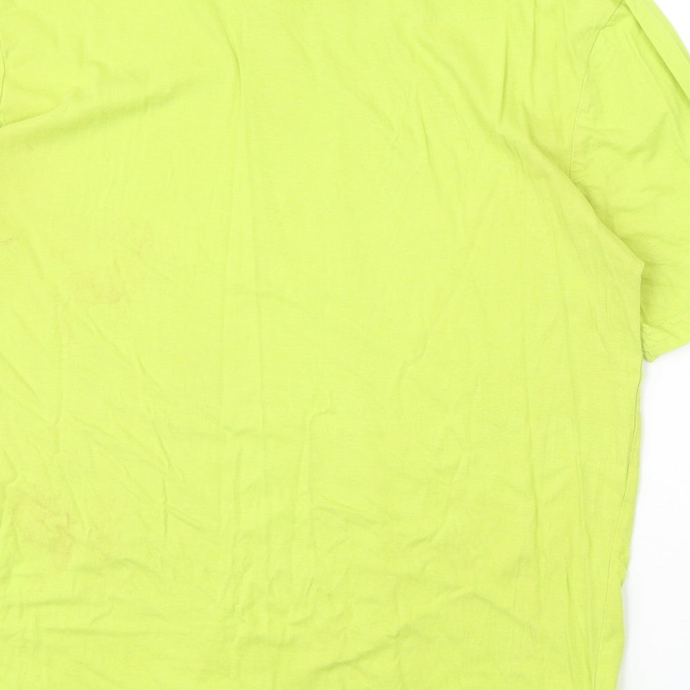 Slazenger Mens Green Cotton T-Shirt Size S Round Neck