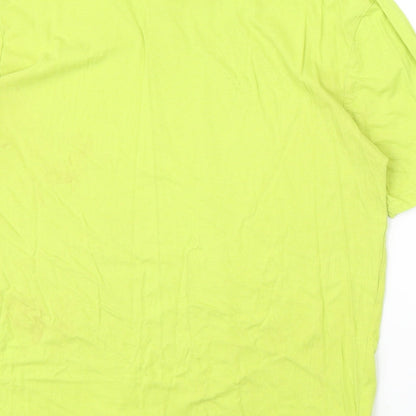 Slazenger Mens Green Cotton T-Shirt Size S Round Neck