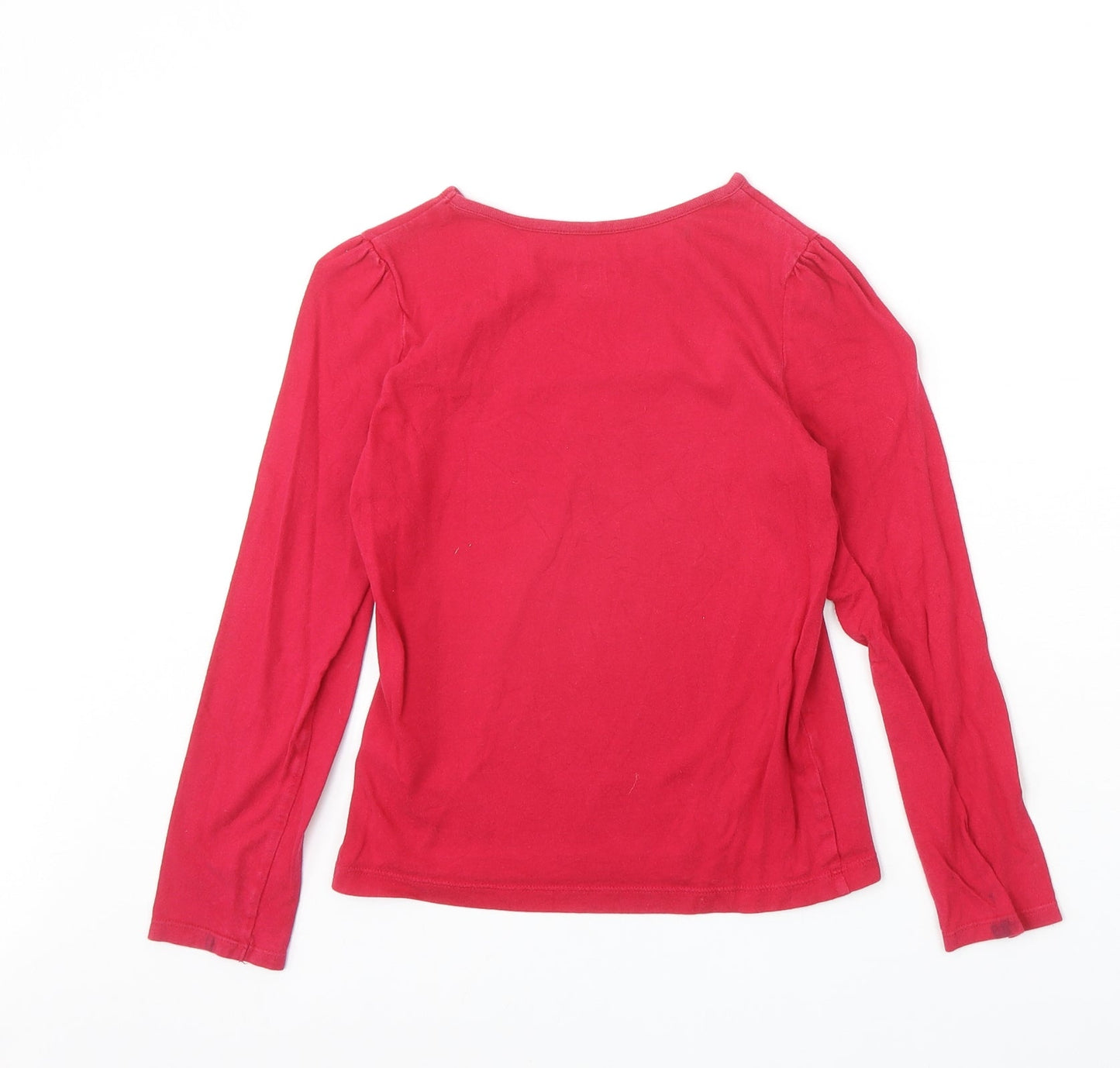 Circo Girls Pink 100% Cotton Basic T-Shirt Size M Round Neck Pullover - Christmas Tree