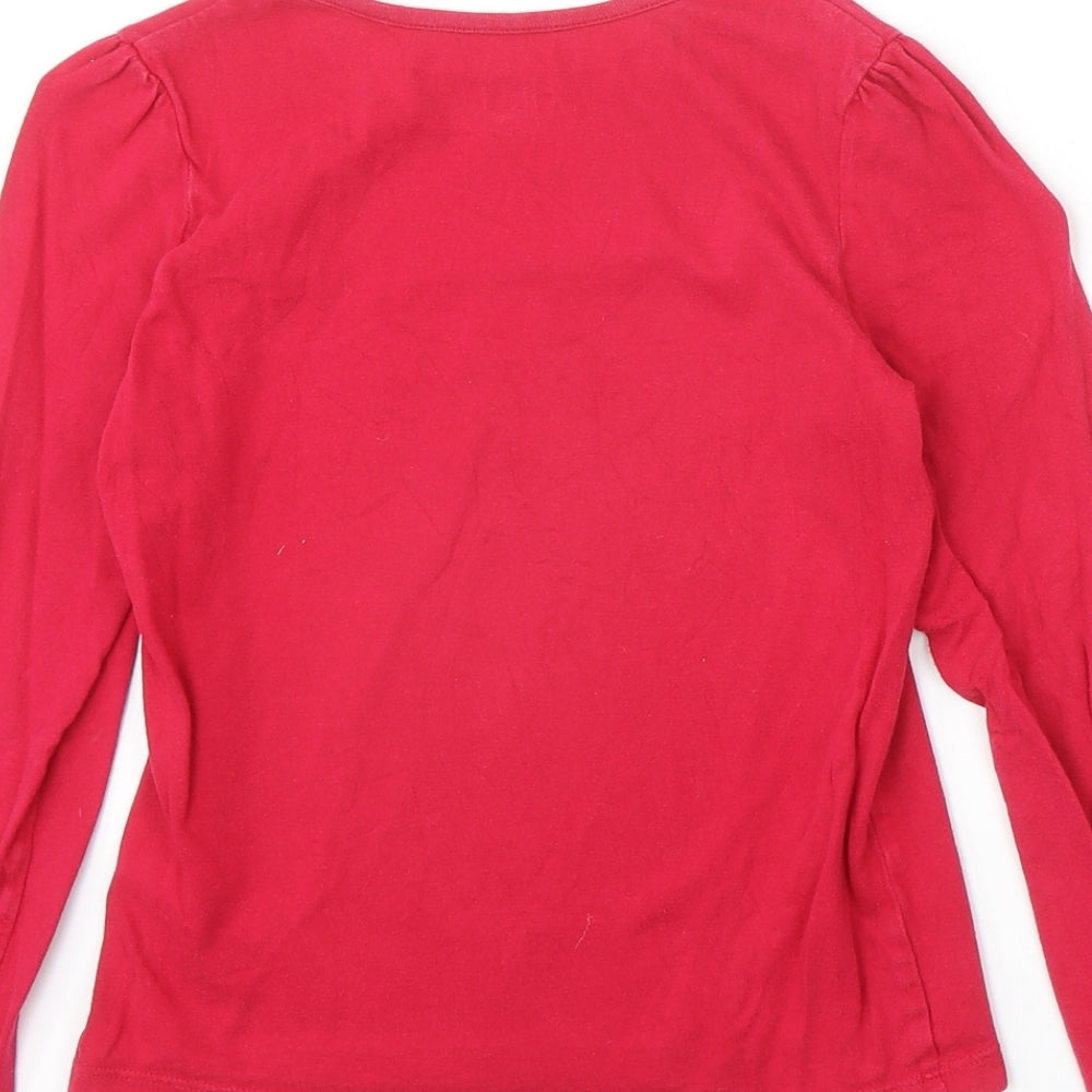 Circo Girls Pink 100% Cotton Basic T-Shirt Size M Round Neck Pullover - Christmas Tree