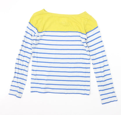 Johnnie b Boys Blue Striped 100% Cotton Pullover Casual Size 11-12 Years Crew Neck Pullover - Boat Neck