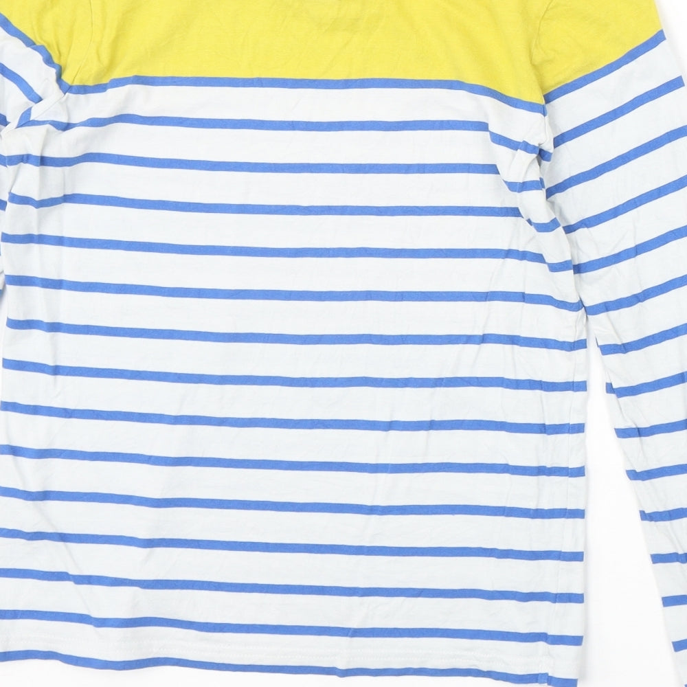 Johnnie b Boys Blue Striped 100% Cotton Pullover Casual Size 11-12 Years Crew Neck Pullover - Boat Neck