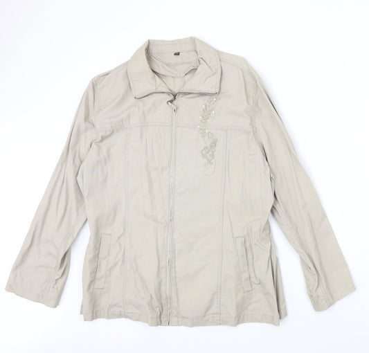 Womens UK Size XL Reflections Beige Jacket