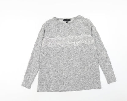 Atmoshere Womens Grey Round Neck Polyester Pullover Jumper Size 10