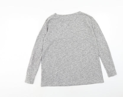 Atmoshere Womens Grey Round Neck Polyester Pullover Jumper Size 10