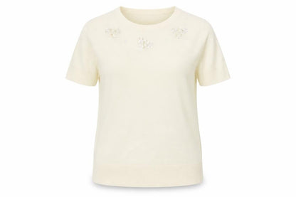 Womens UK Size M First Avenue Ivory Basic T-Shirt