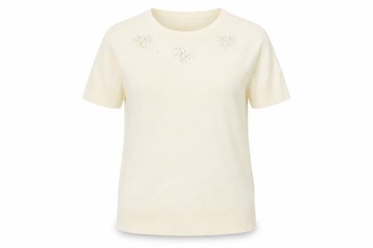 Womens UK Size M First Avenue Ivory Basic T-Shirt