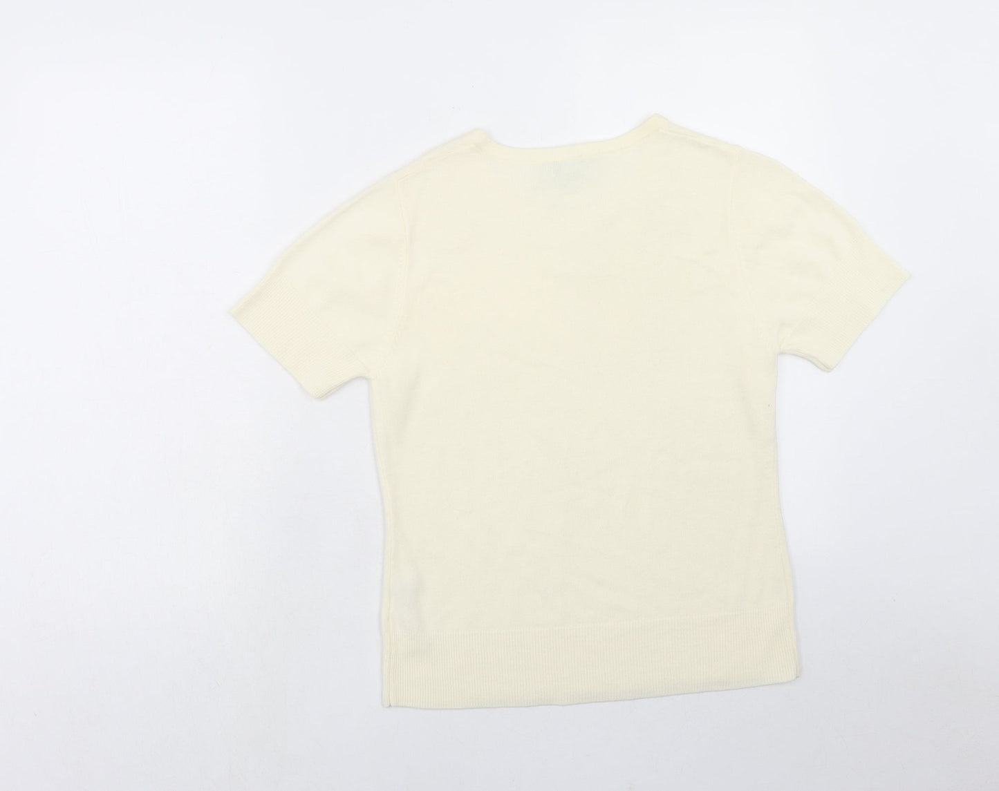 Womens UK Size M First Avenue Ivory Basic T-Shirt