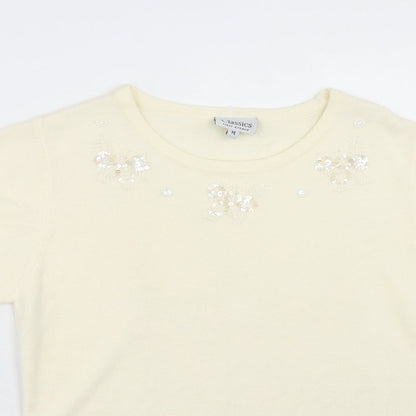 Womens UK Size M First Avenue Ivory Basic T-Shirt