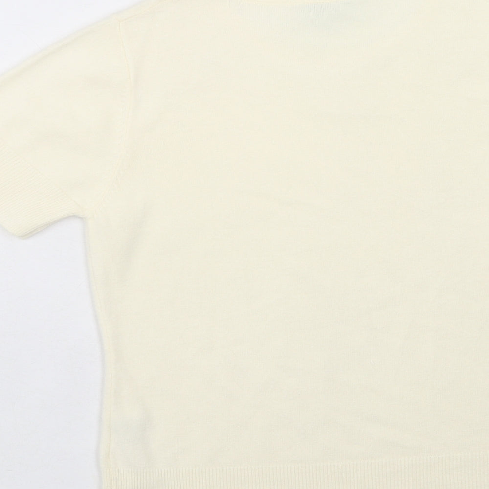 Womens UK Size M First Avenue Ivory Basic T-Shirt
