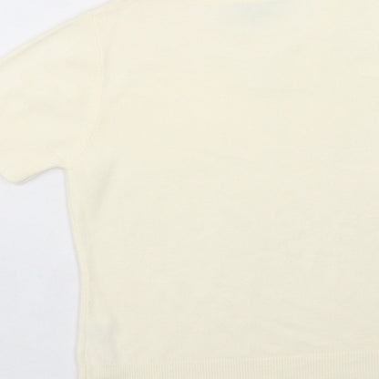 Womens UK Size M First Avenue Ivory Basic T-Shirt