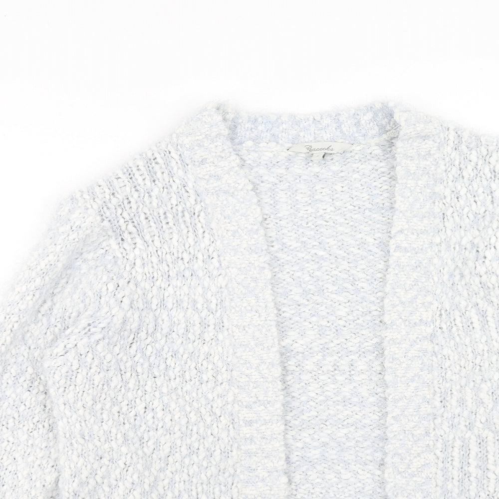 Womens UK Size S Peacocks Blue Cardigan Jumper