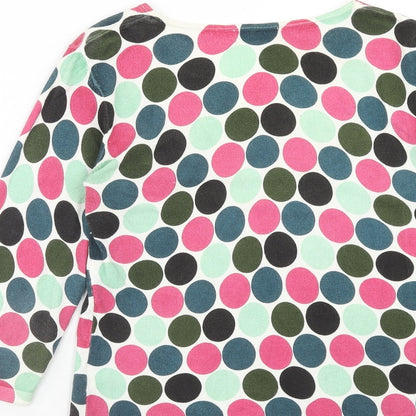 Kaliko Womens Multicoloured V-Neck Geometric Viscose Pullover Jumper Size 10