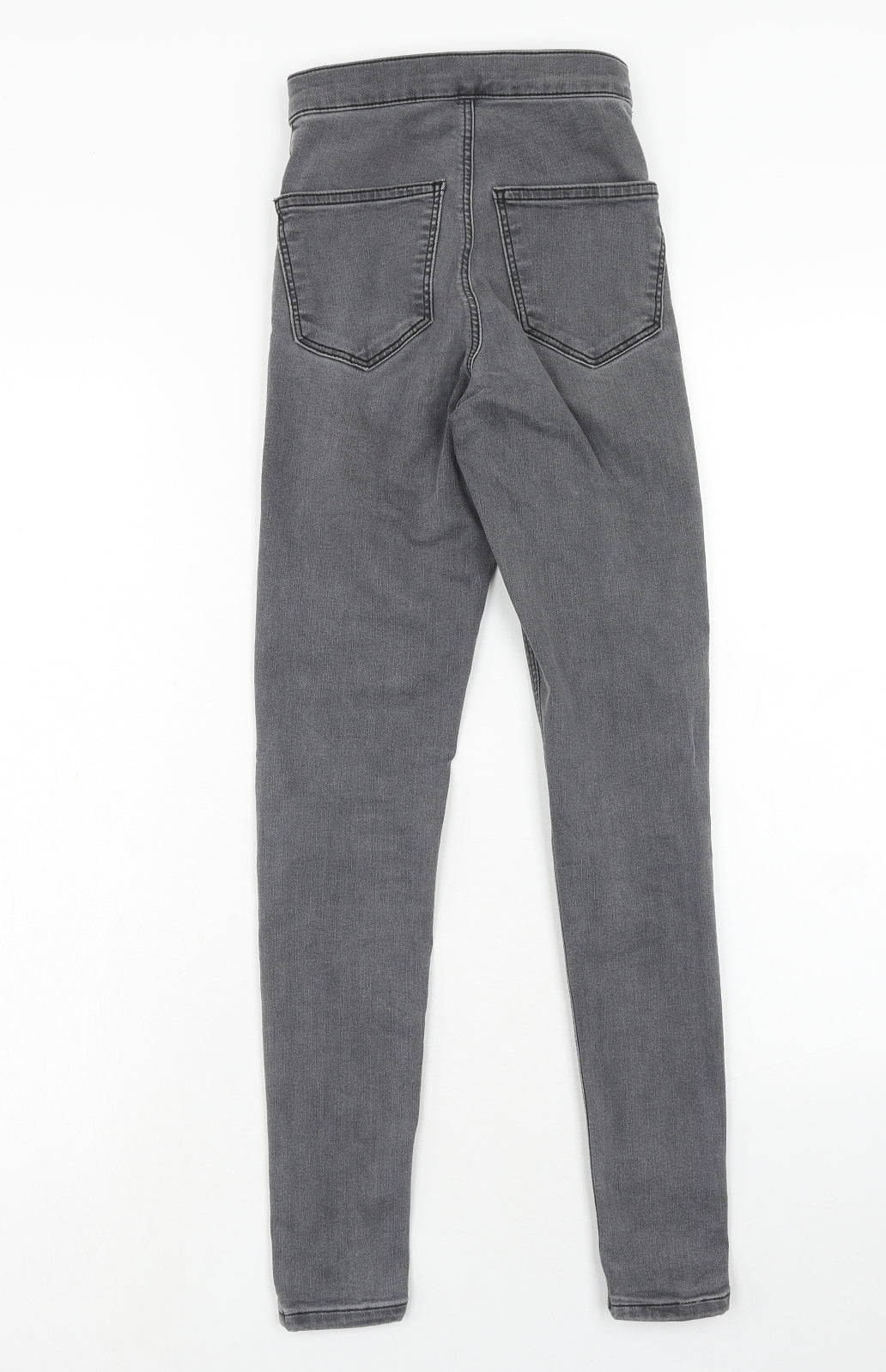 Topshop Womens Grey Cotton Jegging Jeans Size 24 in L32 in Regular Zip