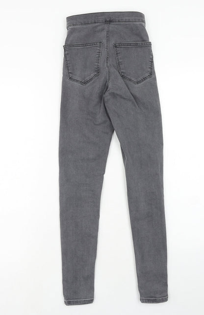 Topshop Womens Grey Cotton Jegging Jeans Size 24 in L32 in Regular Zip