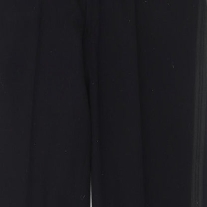 Preworn Mens Black Wool Dress Pants Trousers Size 34 in Regular Hook & Eye