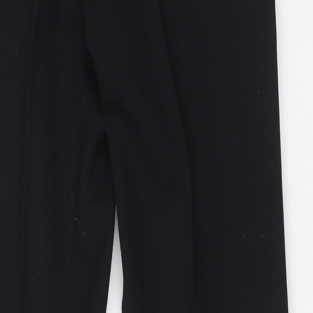 Preworn Mens Black Wool Dress Pants Trousers Size 34 in Regular Hook & Eye
