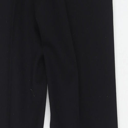 Preworn Mens Black Wool Dress Pants Trousers Size 34 in Regular Hook & Eye
