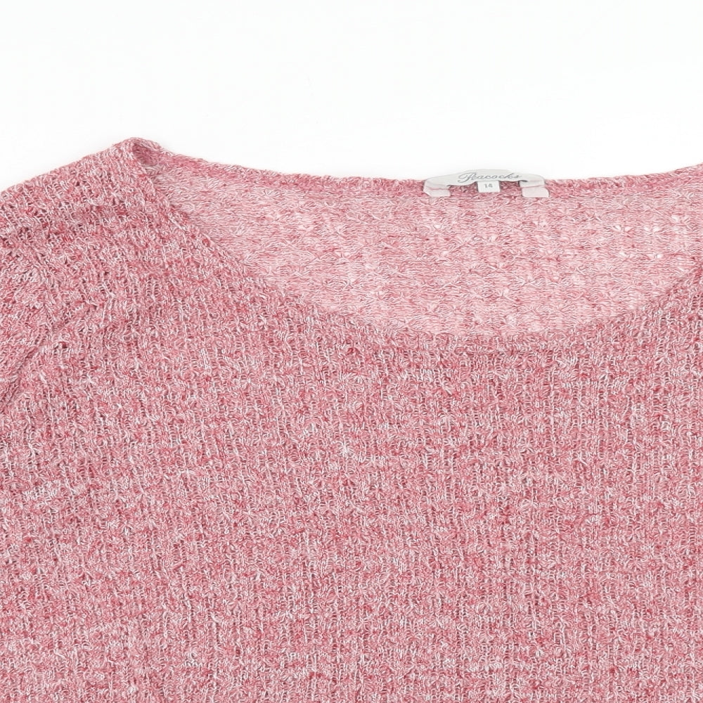 Womens UK Size 14 Peacocks Pink Pullover Jumper