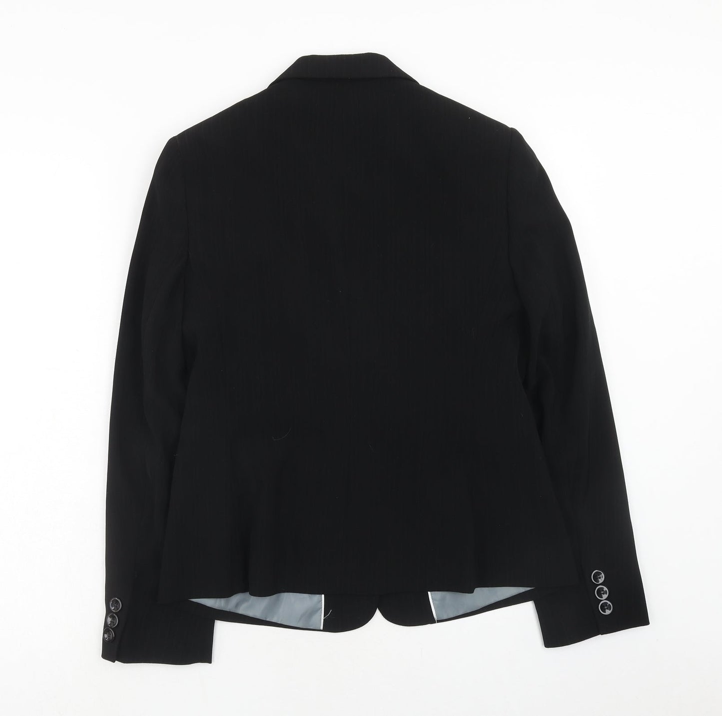 Matalan Womens Black Pinstripe Polyester Jacket Suit Jacket Size 12