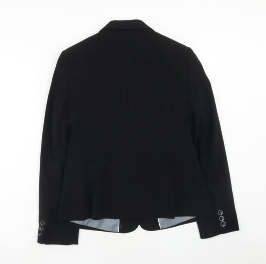 Matalan Womens Black Pinstripe Polyester Jacket Suit Jacket Size 12