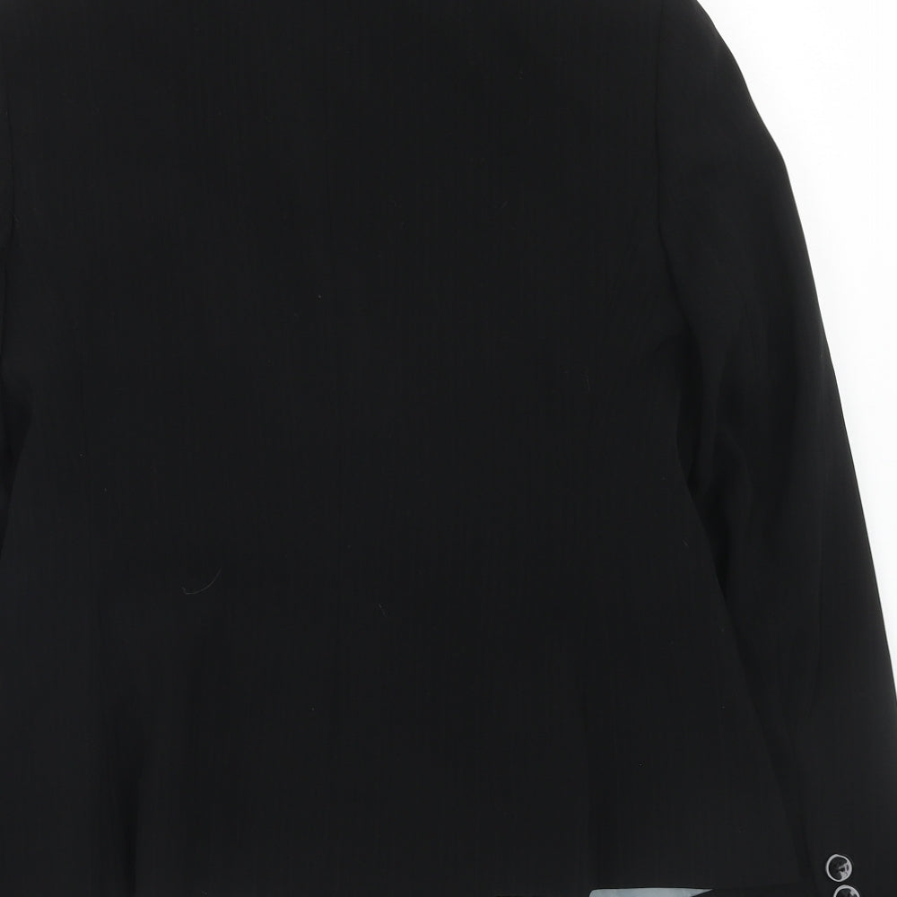 Matalan Womens Black Pinstripe Polyester Jacket Suit Jacket Size 12