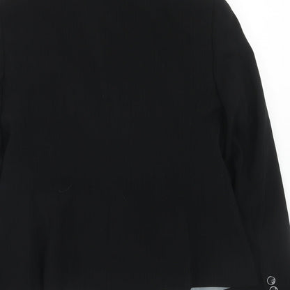 Matalan Womens Black Pinstripe Polyester Jacket Suit Jacket Size 12
