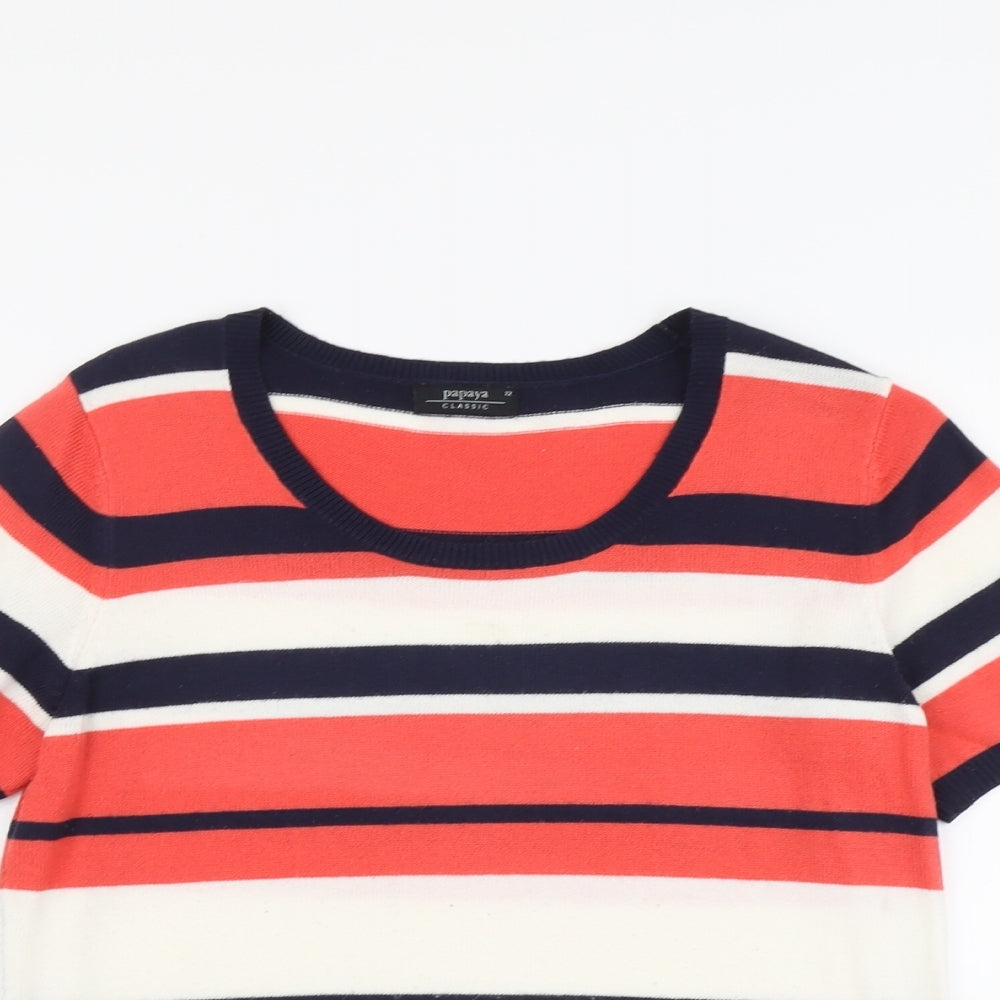 Womens UK Size 12 Papaya Multicoloured Pullover Jumper