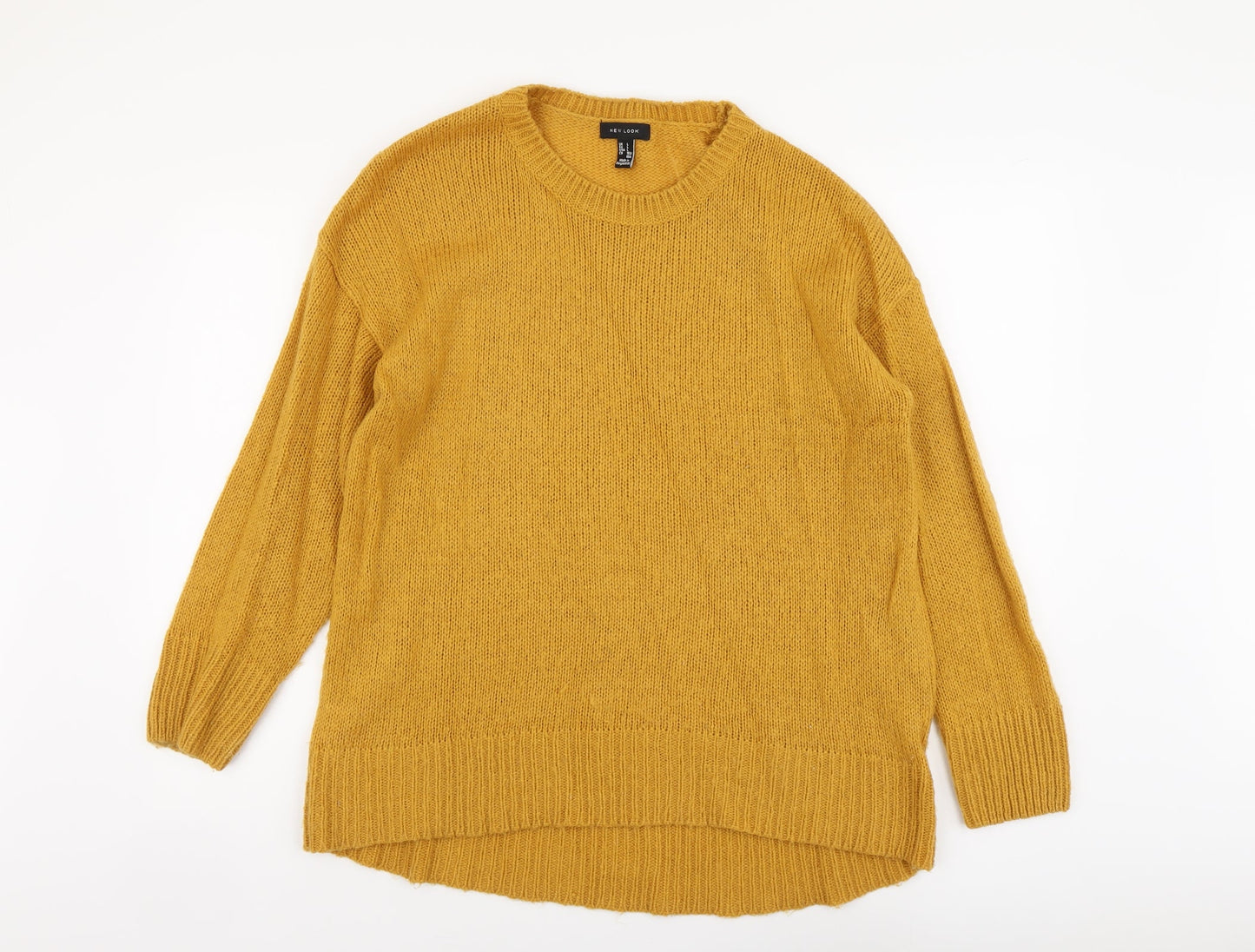 Womens UK Size L New Look Yellow Pullover Jumper