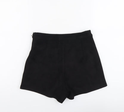 Missguided Womens Black Polyester Hot Pants Shorts Size 8 L3 in Regular Zip