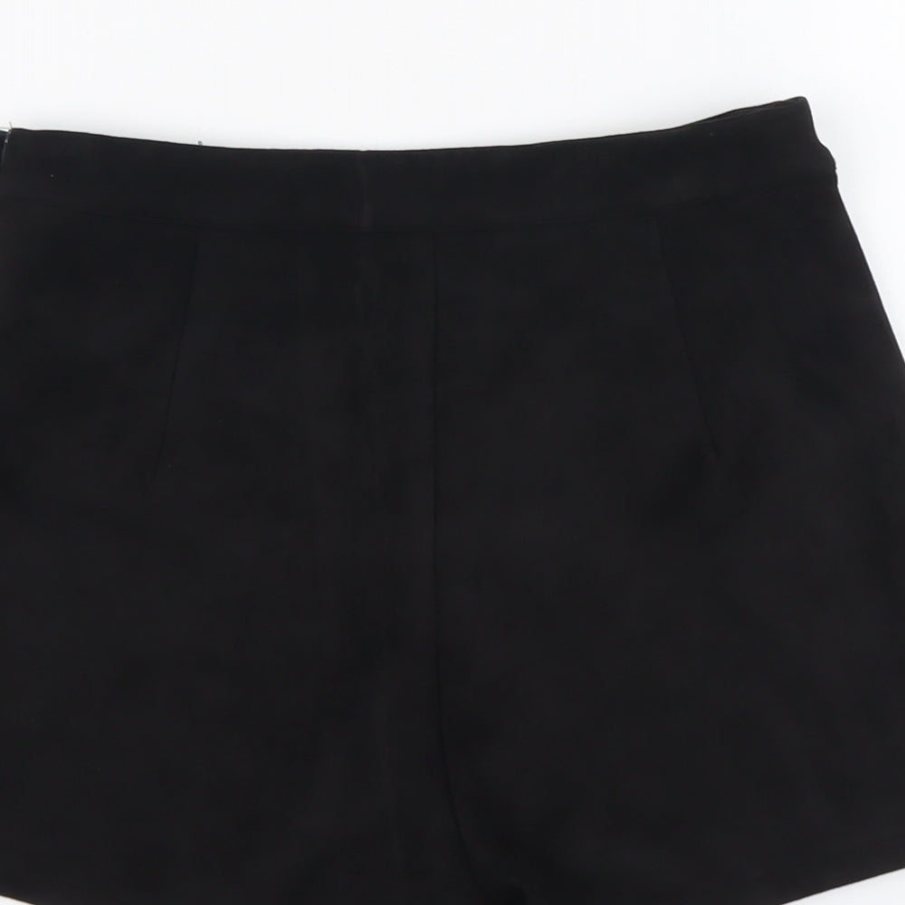 Missguided Womens Black Polyester Hot Pants Shorts Size 8 L3 in Regular Zip