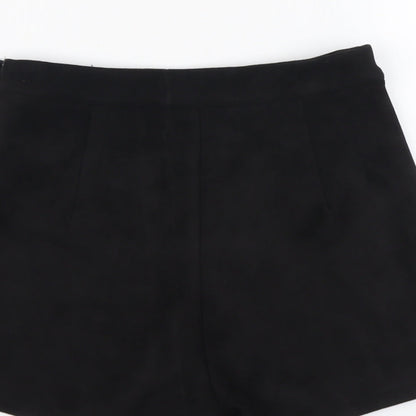 Missguided Womens Black Polyester Hot Pants Shorts Size 8 L3 in Regular Zip