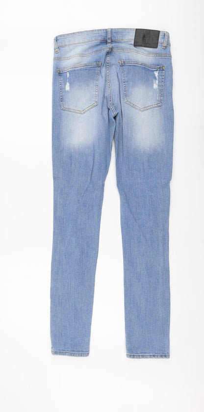 Womens UK Size 4 H&M Regular Fit Skinny Blue Jeans
