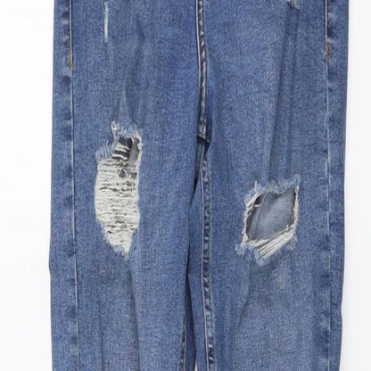 Topshop Womens Blue Cotton Skinny Jeans Size 23 in L26 in Regular Button
