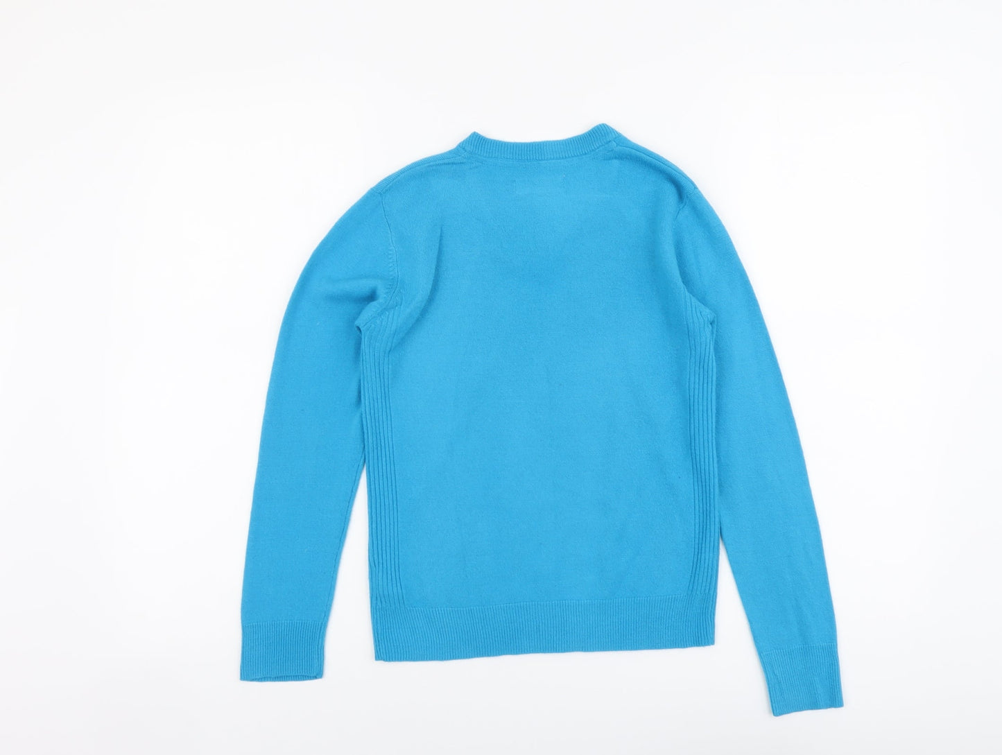 Indigo Girls Blue V-Neck Acrylic Pullover Jumper Size 9-10 Years Pullover