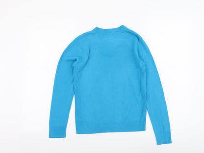 Indigo Girls Blue V-Neck Acrylic Pullover Jumper Size 9-10 Years Pullover