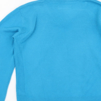 Indigo Girls Blue V-Neck Acrylic Pullover Jumper Size 9-10 Years Pullover