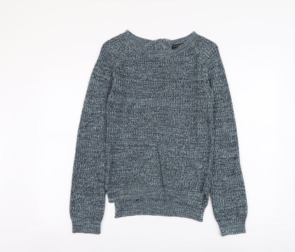 Atmosphere Womens Black Scoop Neck Acrylic Pullover Jumper Size 8