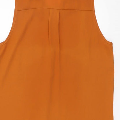 Primark Womens Brown Polyester Basic Button-Up Size 8 Collared