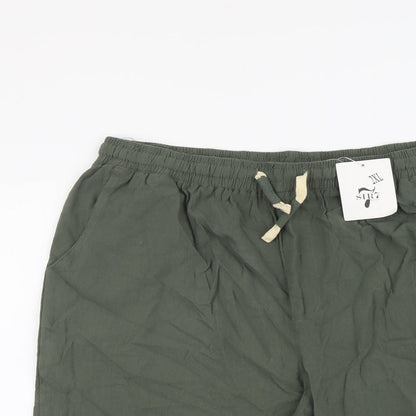 Sir 7 Womens Green Cotton Chino Shorts Size 2XL L9 in Regular Drawstring