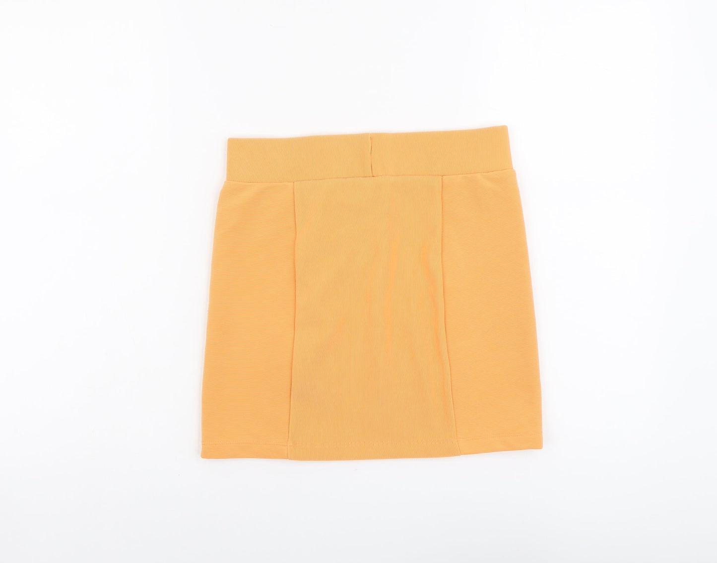 H&M Womens Orange Polyester Mini Skirt Size 10