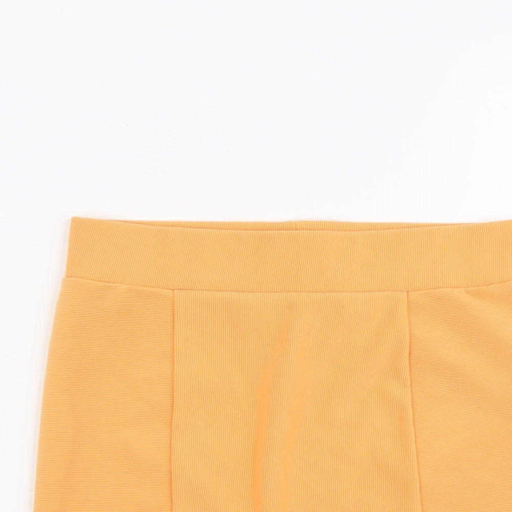 H&M Womens Orange Polyester Mini Skirt Size 10