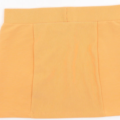 H&M Womens Orange Polyester Mini Skirt Size 10