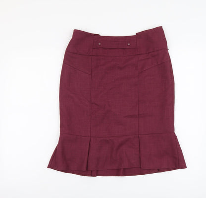 NEXT Womens Purple Polyester Trumpet Skirt Size 12 Zip