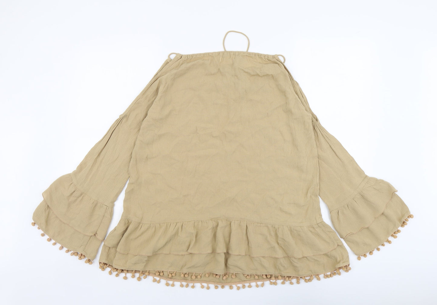 Love and Friends Womens Beige Viscose Basic Blouse Size XS Boat Neck