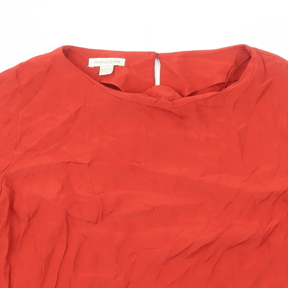 Womens UK Size 12 Monsoon Red Basic Blouse